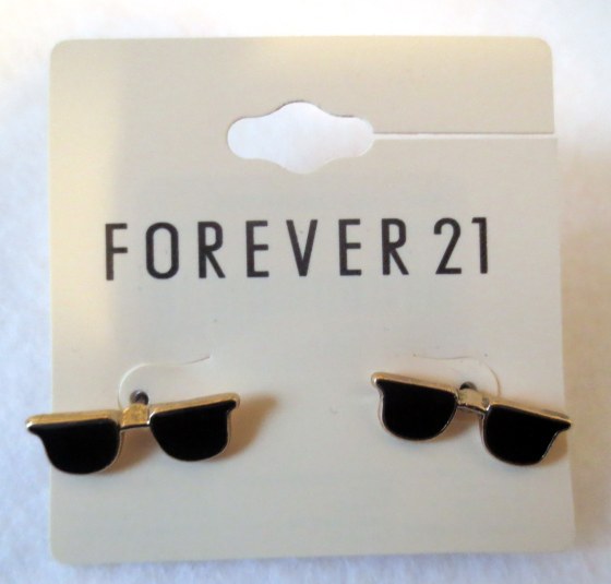 forever 21 black glasses earrings